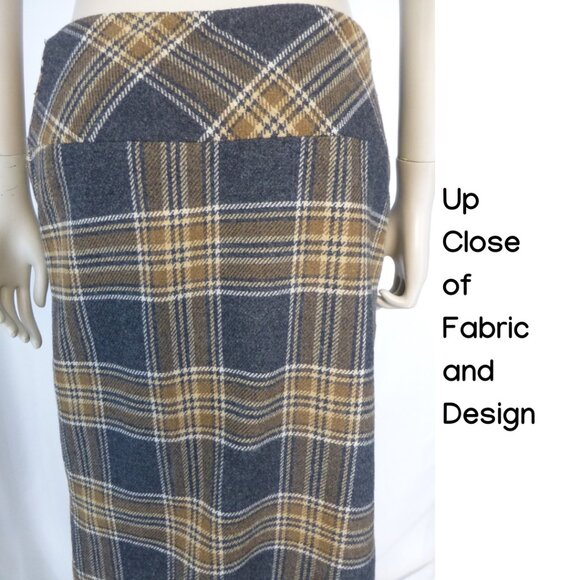 Vintage 1980's David N. Wool Blend Wrap Plaid Fringe Skirt - Picture 10 of 13